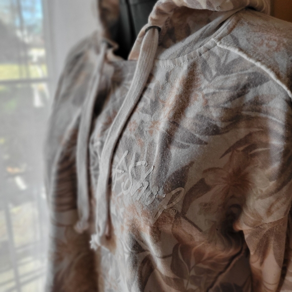 Ron Jon Cozy Floral Cut Off Hoodie Women Size Small - Picture 5 of 9